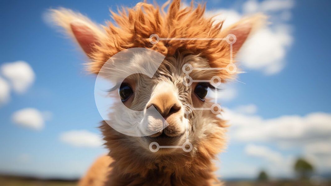 Σετ των 2 Intra Συλλεκτικό Ξύλινο Παζλ Plywood  4mm - Αξιολάτρευτη κοντινή εικόνα ενός περίεργου αλπακά με χνουδωτό καφέ παλτό Σε Ξύλινο Κουτί - Διαστάσεις: 10x10 cm – 25 κομμάτια