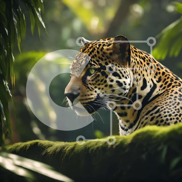 Intra Συλλεκτικό Ξύλινο Παζλ Plywood  4mm - Jaguar στη ζούγκλα Σε Ξύλινο Κουτί - Διαστάσεις: 10x10 cm – 25 κομμάτια