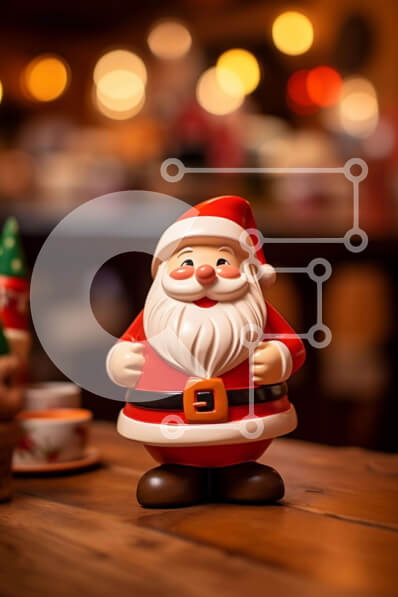 Intra Συλλεκτικό Ξύλινο Παζλ Plywood  4mm - Μικρό ειδώλιο Άγιου Βασίλη στο τραπέζι με κύπελλα και πιάτα Σε Ξύλινο Κουτί - Διαστάσεις: 10x10 cm – 25 κομμάτια