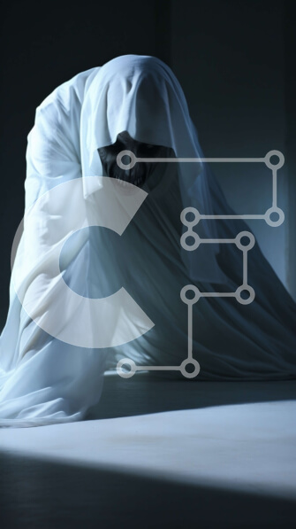 Intra Συλλεκτικό Ξύλινο Παζλ Plywood  4mm - Μυστηριώδης και ανατριχιαστική φιγούρα σε ένα σκοτεινό διάστημα Σε Ξύλινο Κουτί - Διαστάσεις Puzzle: 10x10 cm – 25 κομμάτια