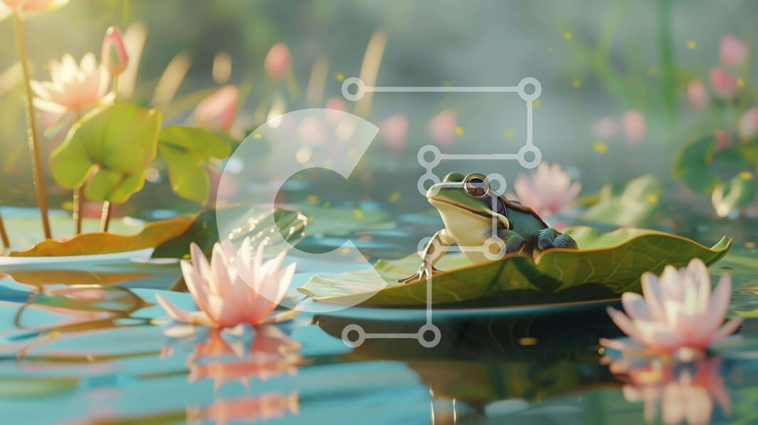 Intra Συλλεκτικό Ξύλινο Παζλ Plywood  4mm - Βάτραχος στα ροζ νούφαρα στη λίμνη Σε Ξύλινο Κουτί - Διαστάσεις: 10x10 cm – 25 κομμάτια