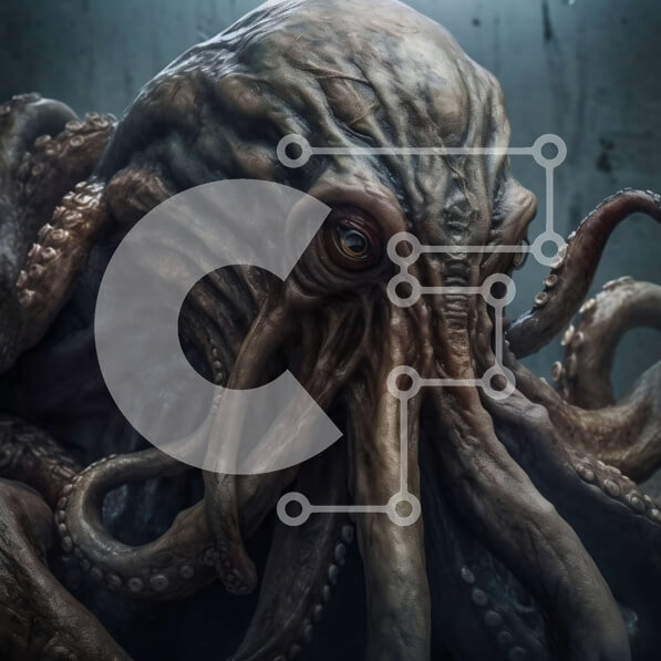 Intra Συλλεκτικό Ξύλινο Παζλ Plywood  4mm - Εκπληκτική εικόνα του γιγαντιαίου καλαμαριού στα βαθιά νερά του ωκεανού Σε Ξύλινο Κουτί - Διαστάσεις: 10x10 cm – 25 κομμάτια