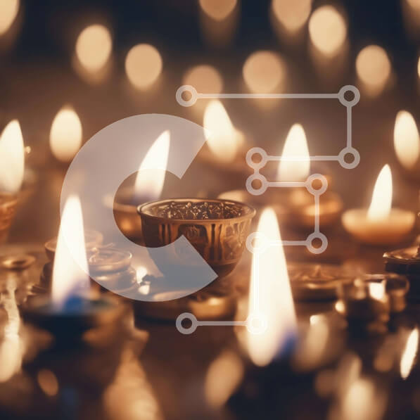 Intra Συλλεκτικό Ξύλινο Παζλ Plywood  4mm - Ομάδα αναμμένων κεριών και νομισμάτων σε ένα τραπέζι Σε Ξύλινο Κουτί - Διαστάσεις Puzzle: 10x10 cm – 25 κομμάτια