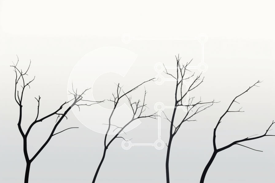 Intra Συλλεκτικό Ξύλινο Παζλ Plywood  4mm - Σκιαγραφημένα δέντρα ενάντια στον συννεφιασμένο ουρανό Σε Ξύλινο Κουτί - Διαστάσεις: 10x10 cm – 25 κομμάτια