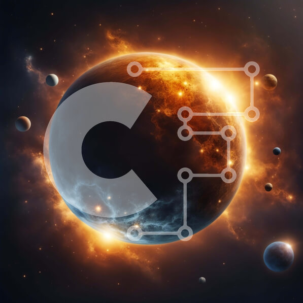 Intra Συλλεκτικό Ξύλινο Παζλ Plywood  4mm - Πλανήτης στο διάστημα με γύρω αστέρια και φεγγάρια Σε Ξύλινο Κουτί - Διαστάσεις Puzzle: 10x10 cm – 25 κομμάτια