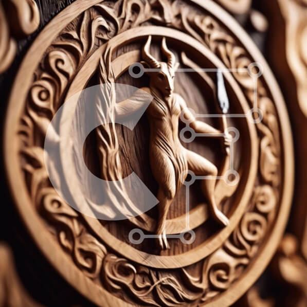 Intra Συλλεκτικό Ξύλινο Παζλ Plywood  4mm - Ξύλινο σκάλισμα ζωικής θεότητας με συμβολικές λεπτομέρειες Σε Ξύλινο Κουτί - Διαστάσεις Puzzle: 10x10 cm – 25 κομμάτια