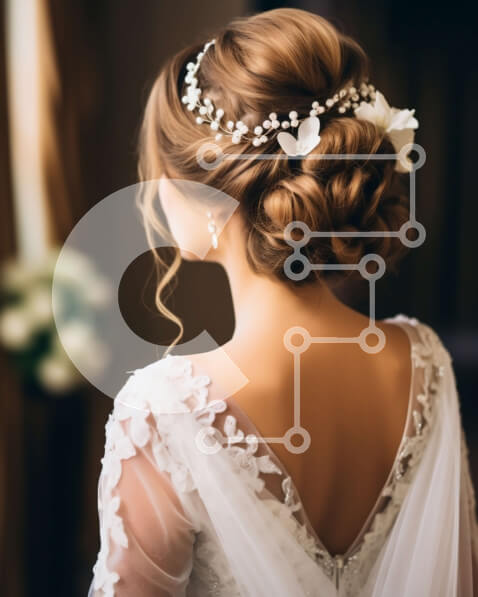 Intra Συλλεκτικό Ξύλινο Παζλ Plywood  4mm - Εκπληκτική νύφη με λευκό νυφικό με θέα στον ορίζοντα της πόλης Σε Ξύλινο Κουτί - Διαστάσεις Puzzle: 10x10 cm – 25 κομμάτια