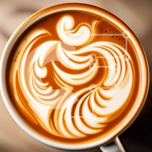 Σετ των 2 Intra Συλλεκτικό Ξύλινο Παζλ Plywood  4mm - Όμορφη κινηματογράφηση σε πρώτο πλάνο ενός φλιτζάνι καφέ στον ατμό με Latte Art Σε Ξύλινο Κουτί - Διαστάσεις: 10x10 cm – 25 κομμάτια