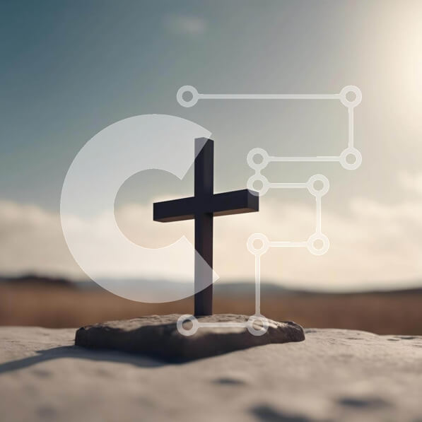 Intra Συλλεκτικό Ξύλινο Παζλ Plywood  4mm - Μαύρος Σταυρός σε Βράχους - Θρησκευτικές και πνευματικές εικόνες Σε Ξύλινο Κουτί - Διαστάσεις Puzzle: 10x10 cm – 25 κομμάτια