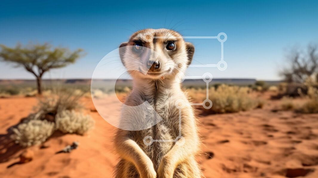 Σετ των 2 Intra Συλλεκτικό Ξύλινο Παζλ Plywood  4mm - Αξιολάτρευτο Meerkat που κοιτάζει περίεργα την κάμερα Σε Ξύλινο Κουτί - Διαστάσεις: 10x10 cm – 25 κομμάτια