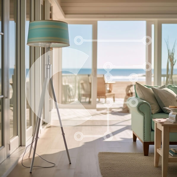 Intra Συλλεκτικό Ξύλινο Παζλ Plywood  4mm - Χαλαρωτικό σαλόνι με εκπληκτική θέα στον ωκεανό Σε Ξύλινο Κουτί - Διαστάσεις Puzzle: 10x10 cm – 25 κομμάτια