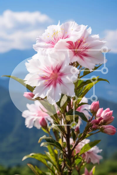 Σετ των 2 Intra Συλλεκτικό Ξύλινο Παζλ Plywood  4mm - Όμορφη κινηματογράφηση σε πρώτο πλάνο ροζ λουλουδιού με πράσινα φύλλα μια ηλιόλουστη μέρα Σε Ξύλινο Κουτί - Διαστάσεις: 10x10 cm – 25 κομμάτια