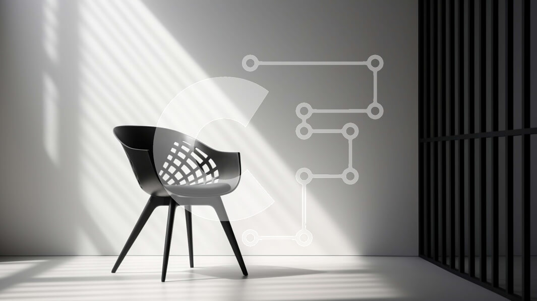 Intra Συλλεκτικό Ξύλινο Παζλ Plywood  4mm - Μαύρη καρέκλα σε λευκό δωμάτιο με φως του ήλιου Σε Ξύλινο Κουτί - Διαστάσεις Puzzle: 10x10 cm – 25 κομμάτια