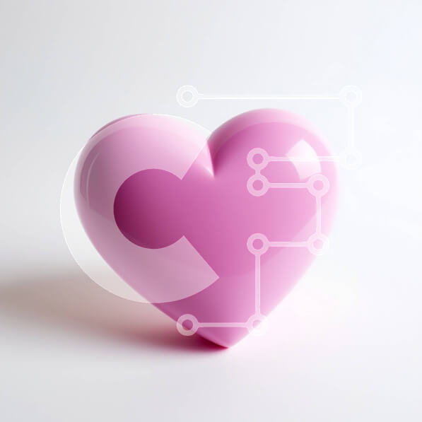 Intra Συλλεκτικό Ξύλινο Παζλ Plywood  4mm - Ροζ αντικείμενο σε σχήμα καρδιάς σε λευκό φόντο Σε Ξύλινο Κουτί - Διαστάσεις: 10x10 cm – 25 κομμάτια