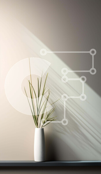 Σετ των 2 Intra Συλλεκτικό Ξύλινο Παζλ Plywood  4mm - Λευκό βάζο με πράσινα φυτά Σε Ξύλινο Κουτί - Διαστάσεις: 10x10 cm – 25 κομμάτια