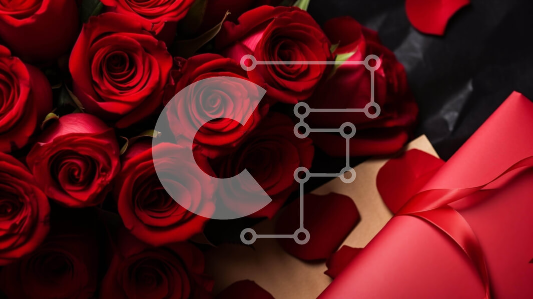 Intra Συλλεκτικό Ξύλινο Παζλ Plywood  4mm - Μπουκέτο με κόκκινα τριαντάφυλλα με κουτί δώρου Σε Ξύλινο Κουτί - Διαστάσεις Puzzle: 10x10 cm – 25 κομμάτια