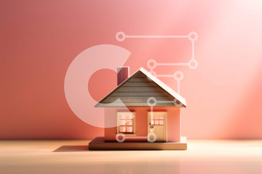 Intra Συλλεκτικό Ξύλινο Παζλ Plywood  4mm - Γοητευτική εικόνα ενός μικρού ροζ σπιτιού με λευκό φράχτη και κήπο Σε Ξύλινο Κουτί - Διαστάσεις Puzzle: 10x10 cm – 25 κομμάτια