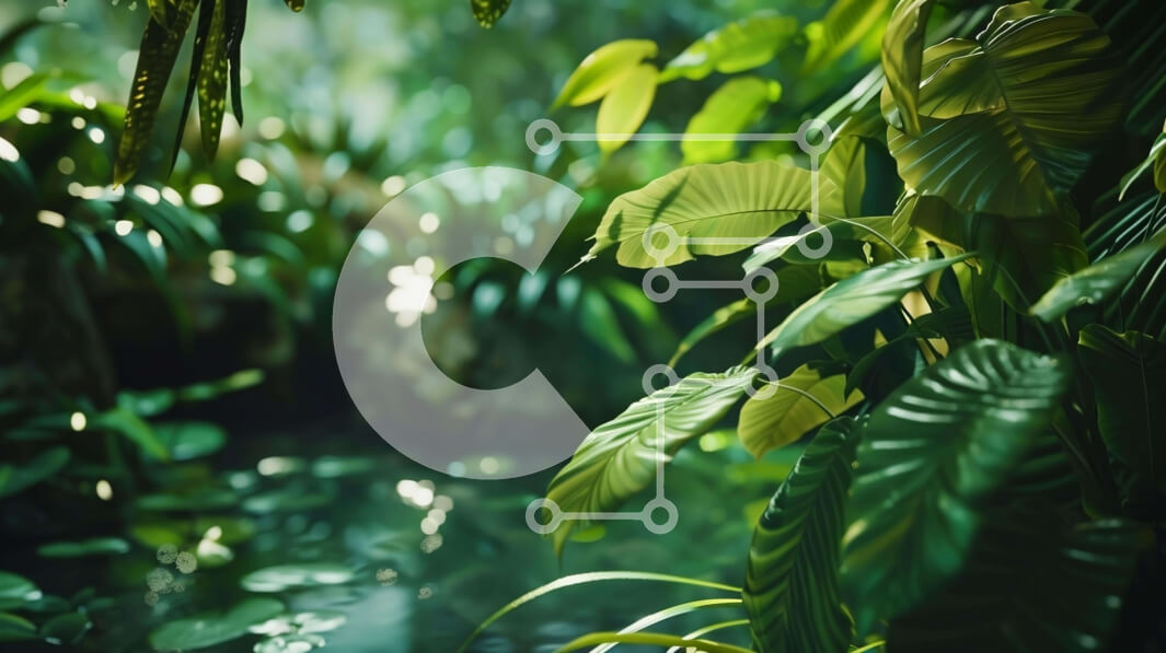 Intra Συλλεκτικό Ξύλινο Παζλ Plywood  4mm - Καταπράσινο περιβάλλον με ρυάκια και φυτά Σε Ξύλινο Κουτί - Διαστάσεις: 10x10 cm – 25 κομμάτια