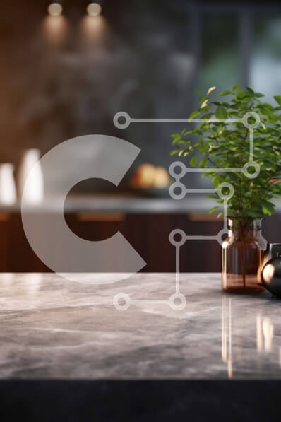 Intra Συλλεκτικό Ξύλινο Παζλ Plywood  4mm - Πάγκος κουζίνας με βάζο με φυτά σε μαρμάρινο πάγκο Σε Ξύλινο Κουτί - Διαστάσεις Puzzle: 10x10 cm – 25 κομμάτια