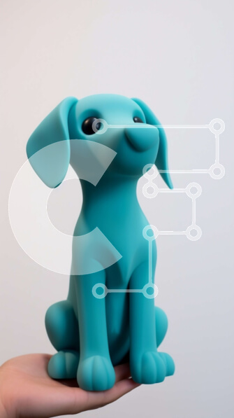 Intra Συλλεκτικό Ξύλινο Παζλ Plywood  4mm - Μικρό παιχνίδι μπλε σκύλου σε άψογη κατάσταση Σε Ξύλινο Κουτί - Διαστάσεις Puzzle: 10x10 cm – 25 κομμάτια