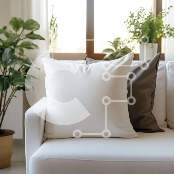 Intra Συλλεκτικό Ξύλινο Παζλ Plywood  4mm - Λευκός καναπές μπροστά από το παράθυρο με πράσινα φυτά Σε Ξύλινο Κουτί - Διαστάσεις Puzzle: 10x10 cm – 25 κομμάτια