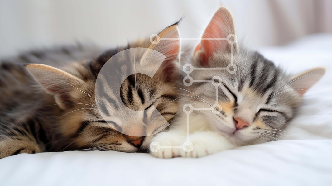 Intra Συλλεκτικό Ξύλινο Παζλ Plywood  4mm - Γατάκια που κοιμούνται ειρηνικά σε ένα λευκό κρεβάτι Σε Ξύλινο Κουτί - Διαστάσεις: 10x10 cm – 25 κομμάτια