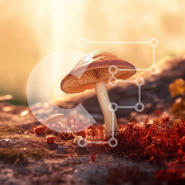 Intra Συλλεκτικό Ξύλινο Παζλ Plywood  4mm - Δονούμενη κινηματογράφηση σε πρώτο πλάνο ενός μεγάλου πορτοκαλιού μανιταριού στο δάσος Σε Ξύλινο Κουτί - Διαστάσεις: 10x10 cm – 25 κομμάτια