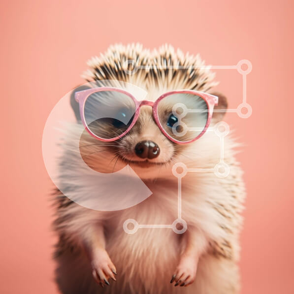 Intra Συλλεκτικό Ξύλινο Παζλ Plywood  4mm - Αξιολάτρευτη εικόνα ενός σκαντζόχοιρου που φοράει ροζ γυαλιά ηλίου Σε Ξύλινο Κουτί - Διαστάσεις: 10x10 cm – 25 κομμάτια