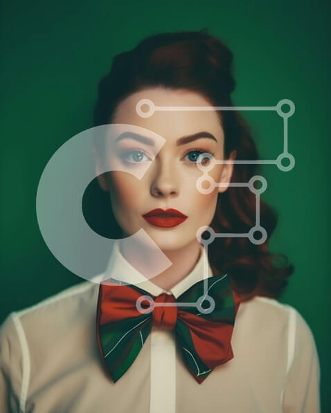 Intra Συλλεκτικό Ξύλινο Παζλ Plywood  4mm - Κομψή γυναίκα με κόκκινα μαλλιά και πράσινα μάτια Σε Ξύλινο Κουτί - Διαστάσεις Puzzle: 10x10 cm – 25 κομμάτια