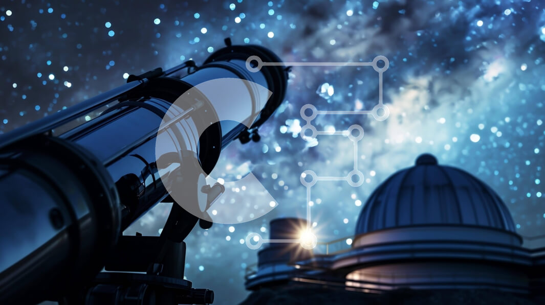 Intra Συλλεκτικό Ξύλινο Παζλ Plywood  4mm - Τηλεσκόπιο στον νυχτερινό ουρανό με αστέρια Σε Ξύλινο Κουτί - Διαστάσεις Puzzle: 10x10 cm – 25 κομμάτια