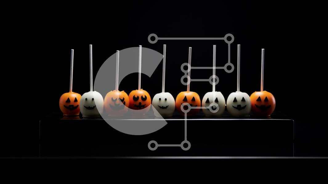 Σετ των 2 Intra Συλλεκτικό Ξύλινο Παζλ Plywood  4mm - Halloween Cake Pops με Πρόσωπα κολοκύθας Σε Ξύλινο Κουτί - Διαστάσεις: 10x10 cm – 25 κομμάτια