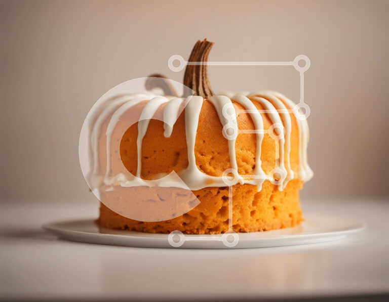 Σετ των 2 Intra Συλλεκτικό Ξύλινο Παζλ Plywood  4mm - Κέικ σε σχήμα κολοκύθας με λευκό πάγωμα σε άδειο πιάτο Σε Ξύλινο Κουτί - Διαστάσεις: 10x10 cm – 25 κομμάτια