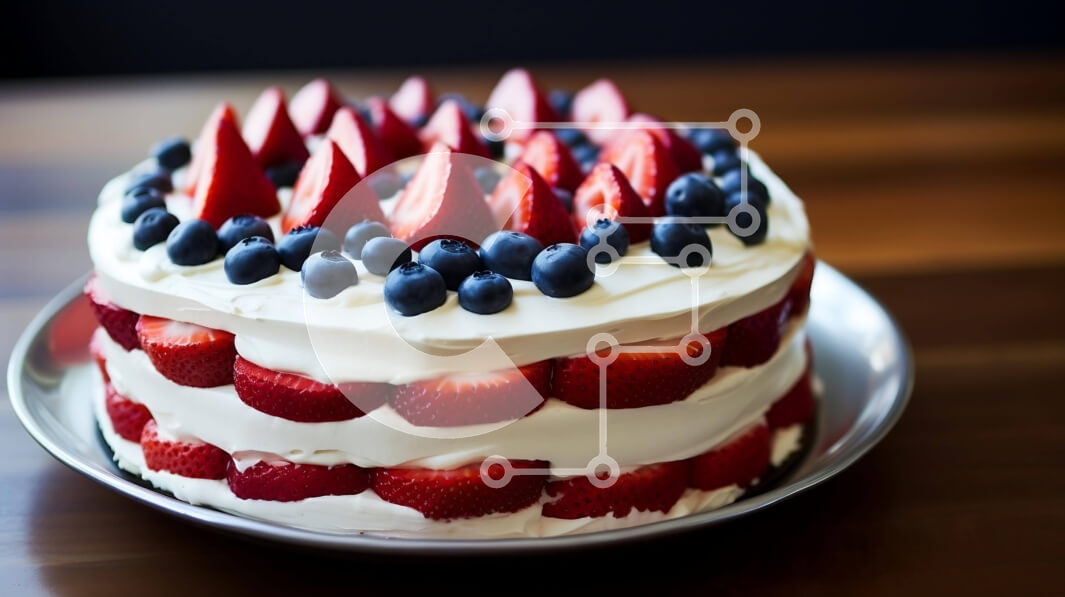 Σετ των 2 Intra Συλλεκτικό Ξύλινο Παζλ Plywood  4mm - Κέικ φρέσκων φρούτων με τυρί κρέμα και μούρα Σε Ξύλινο Κουτί - Διαστάσεις: 10x10 cm – 25 κομμάτια