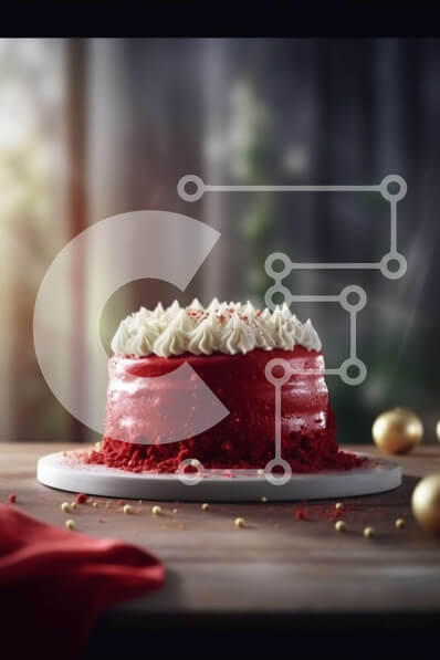 Σετ των 2 Intra Συλλεκτικό Ξύλινο Παζλ Plywood  4mm - Νόστιμο Red Velvet Cake με εκπληκτική θέα στο χιονισμένο τοπίο Σε Ξύλινο Κουτί - Διαστάσεις: 10x10 cm – 25 κομμάτια