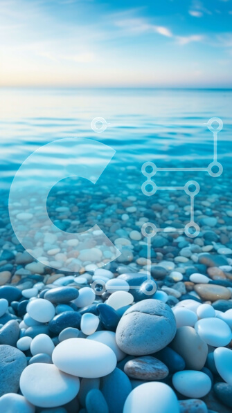 Σετ των 2 Intra Συλλεκτικό Ξύλινο Παζλ Plywood  4mm - Ήσυχη παραλία με βότσαλα και καταγάλανα νερά Σε Ξύλινο Κουτί - Διαστάσεις: 10x10 cm – 25 κομμάτια