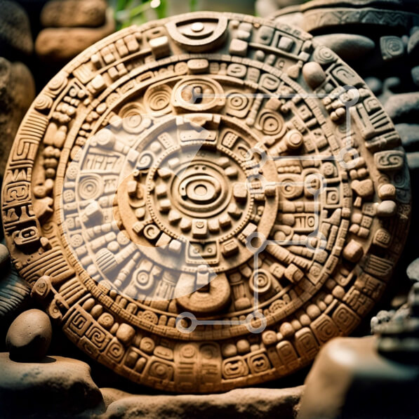 Intra Συλλεκτικό Ξύλινο Παζλ Plywood  4mm - Συναρπαστικό αρχαίο ημερολόγιο των Μάγια με λεπτομερή γλυπτά Σε Ξύλινο Κουτί - Διαστάσεις Puzzle: 10x10 cm – 25 κομμάτια