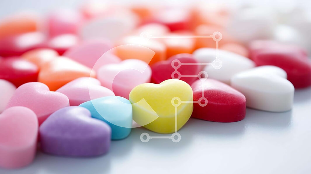 Intra Συλλεκτικό Ξύλινο Παζλ Plywood  4mm - Πολύχρωμο ζαχαρωτό σε σχήμα καρδιάς για την ημέρα του Αγίου Βαλεντίνου Σε Ξύλινο Κουτί - Διαστάσεις: 10x10 cm – 25 κομμάτια