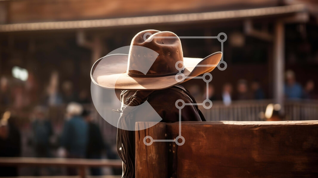 Intra Συλλεκτικό Ξύλινο Παζλ Plywood  4mm - Καουμπόη στο Rodeo Arena με θεατές Σε Ξύλινο Κουτί - Διαστάσεις Puzzle: 10x10 cm – 25 κομμάτια