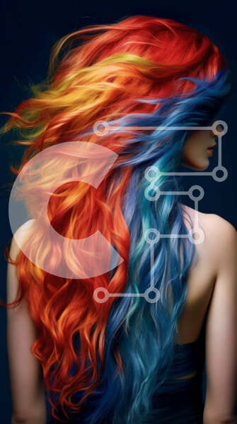 Intra Συλλεκτικό Ξύλινο Παζλ Plywood  4mm - Εκπληκτικό πορτρέτο μιας γυναίκας με μακριά, πολύχρωμα μαλλιά Σε Ξύλινο Κουτί - Διαστάσεις Puzzle: 10x10 cm – 25 κομμάτια