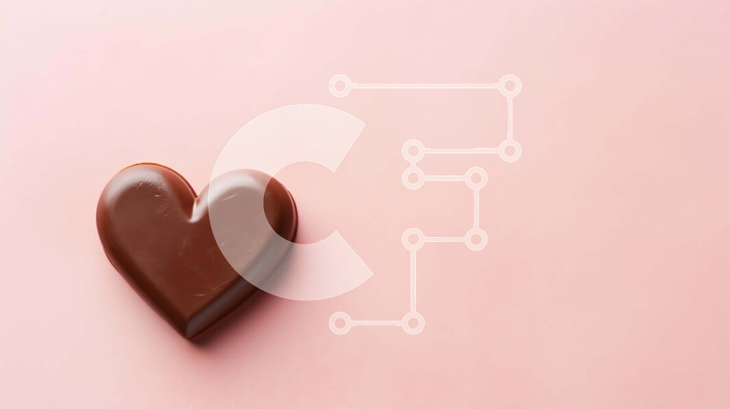 Σετ των 2 Intra Συλλεκτικό Ξύλινο Παζλ Plywood  4mm - Σοκολάτα σε σχήμα καρδιάς σε ροζ φόντο για την ημέρα του Αγίου Βαλεντίνου Σε Ξύλινο Κουτί - Διαστάσεις: 10x10 cm – 25 κομμάτια