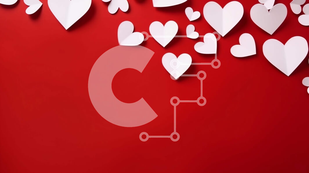 Intra Συλλεκτικό Ξύλινο Παζλ Plywood  4mm - Κόκκινο φόντο με αιωρούμενες καρδιές από λευκό χαρτί Σε Ξύλινο Κουτί - Διαστάσεις Puzzle: 10x10 cm – 25 κομμάτια