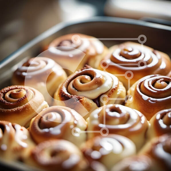 Σετ των 2 Intra Συλλεκτικό Ξύλινο Παζλ Plywood  4mm - Νόστιμα ρολά κανέλας σε ένα ταψί Σε Ξύλινο Κουτί - Διαστάσεις: 10x10 cm – 25 κομμάτια