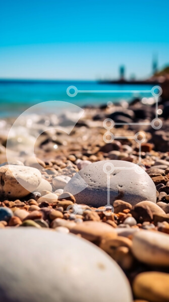 Intra Συλλεκτικό Ξύλινο Παζλ Plywood  4mm - Όμορφη εικόνα μιας βραχώδης παραλίας με καθαρό μπλε ουρανό Σε Ξύλινο Κουτί - Διαστάσεις Puzzle: 10x10 cm – 25 κομμάτια