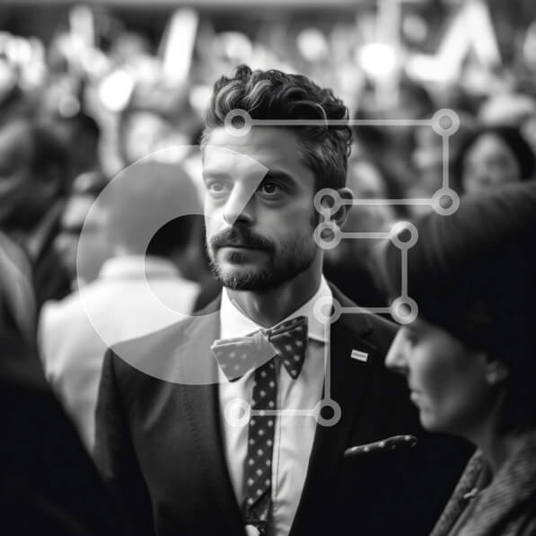 Intra Συλλεκτικό Ξύλινο Παζλ Plywood  4mm - Επαγγελματίας επιχειρηματίας σε ένα πλήθος Σε Ξύλινο Κουτί - Διαστάσεις Puzzle: 10x10 cm – 25 κομμάτια