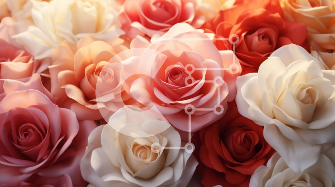 Intra Συλλεκτικό Ξύλινο Παζλ Plywood  4mm - Ομάδα τριαντάφυλλων σε διάφορες αποχρώσεις του ροζ, του κόκκινου και του λευκού Σε Ξύλινο Κουτί - Διαστάσεις: 10x10 cm – 25 κομμάτια