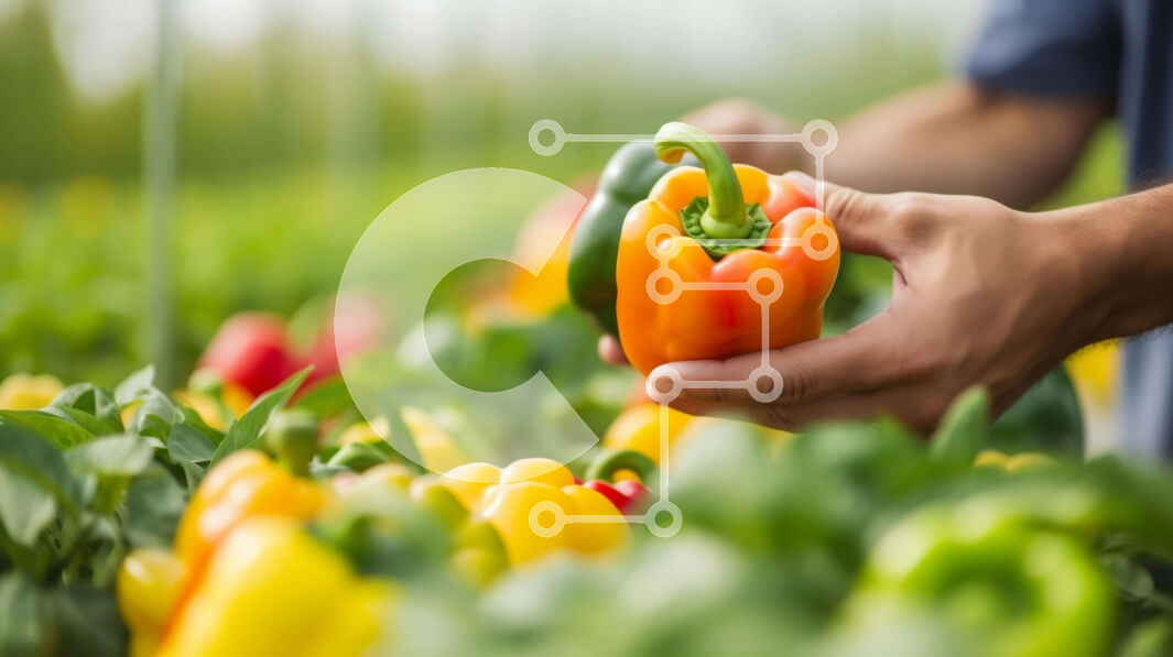 Intra Συλλεκτικό Ξύλινο Παζλ Plywood  4mm - Πολύχρωμες πιπεριές που συγκομίζονται από τον κήπο Σε Ξύλινο Κουτί - Διαστάσεις: 10x10 cm – 25 κομμάτια