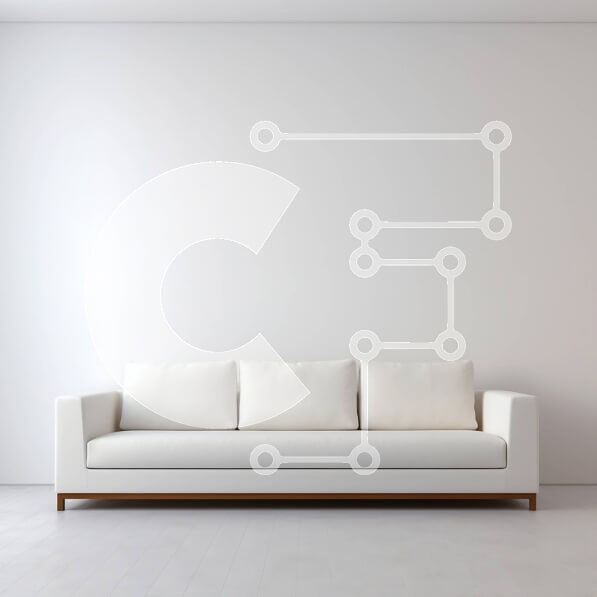 Intra Συλλεκτικό Ξύλινο Παζλ Plywood  4mm - Λευκός καναπές σε κενό δωμάτιο με λευκό τοίχο και ξύλινο πάτωμα Σε Ξύλινο Κουτί - Διαστάσεις Puzzle: 10x10 cm – 25 κομμάτια