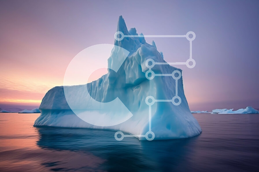 Intra Συλλεκτικό Ξύλινο Παζλ Plywood  4mm - Εκπληκτική εικόνα ενός παγόβουνου που επιπλέει στον ωκεανό στο ηλιοβασίλεμα Σε Ξύλινο Κουτί - Διαστάσεις: 10x10 cm – 25 κομμάτια