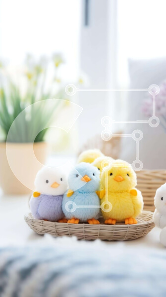 Intra Συλλεκτικό Ξύλινο Παζλ Plywood  4mm - Γεμιστά ζωάκια με θέμα το Πάσχα σε ένα καλάθι Σε Ξύλινο Κουτί - Διαστάσεις: 10x10 cm – 25 κομμάτια