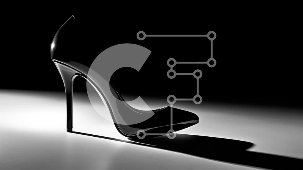 Intra Συλλεκτικό Ξύλινο Παζλ Plywood  4mm - Μοντέρνο μαύρο γυναικείο παπούτσι με ψηλό τακούνι Stiletto Σε Ξύλινο Κουτί - Διαστάσεις Puzzle: 10x10 cm – 25 κομμάτια